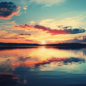 Tranquil Sunset Over Still Waters
