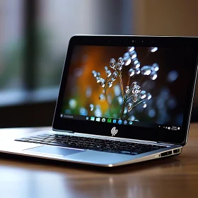 Stylish Laptop Featuring Nature Wallpaper