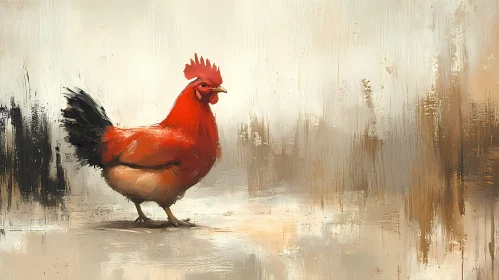 Impressionist Rooster Art