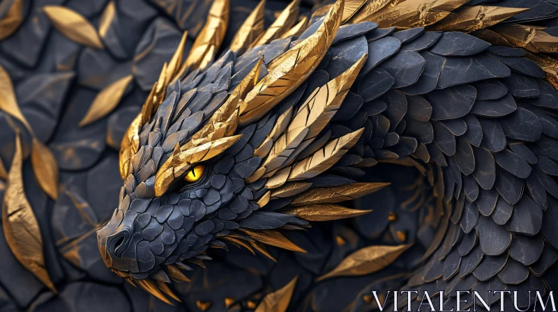 AI ART Dragon with Golden Scales