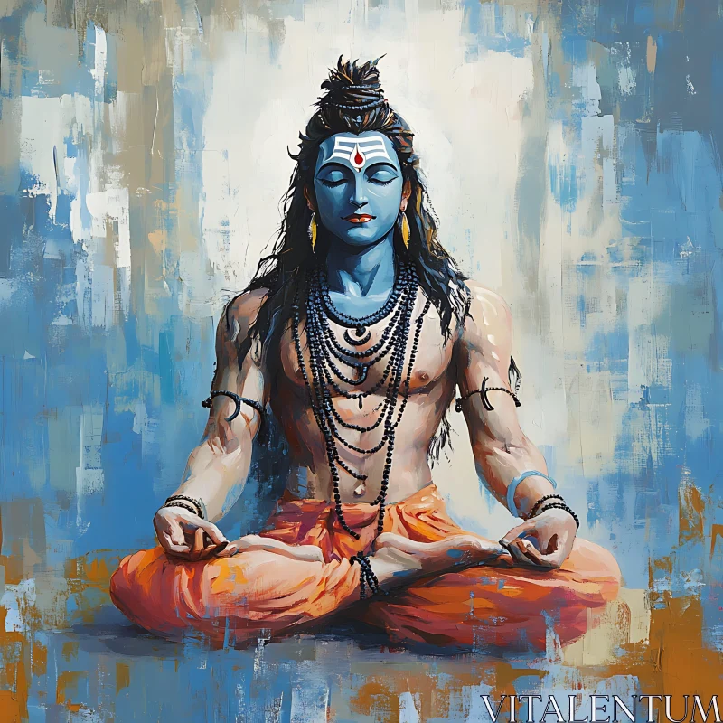 Lord Shiva in Meditation Artistic Rendition AI Image