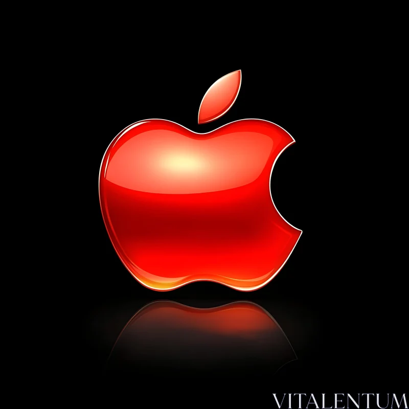 AI ART Modern Red Apple Icon