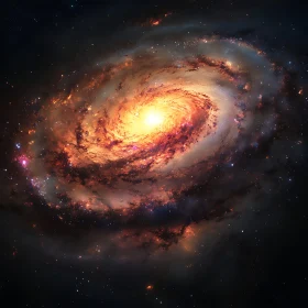 Cosmic Spiral Galaxy in Deep Space