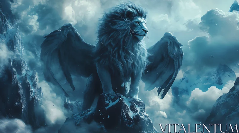 AI ART Majestic Lion with Wings