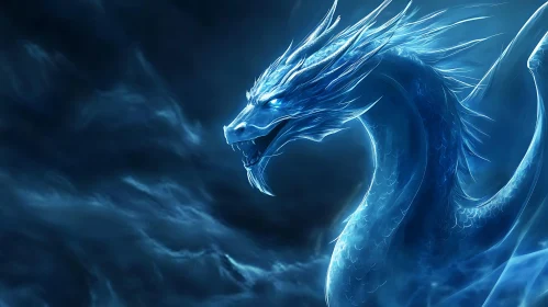 Azure Dragon Rising from the Mist