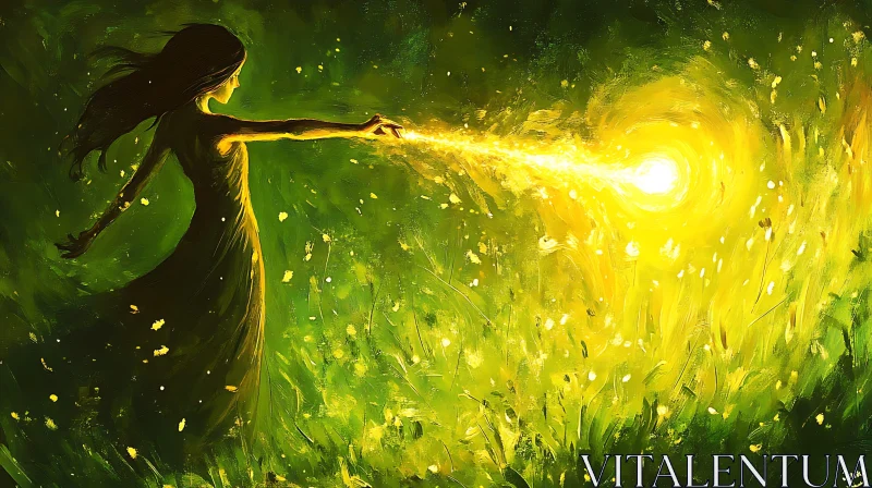 AI ART Mystical Woman Radiating Light