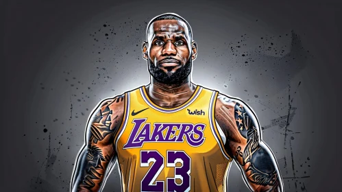 LeBron James Lakers Portrait