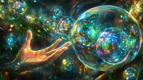 Iridescent Bubbles and the Reach of a Hand