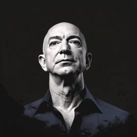 Jeff Bezos Intense Monochrome Portrait