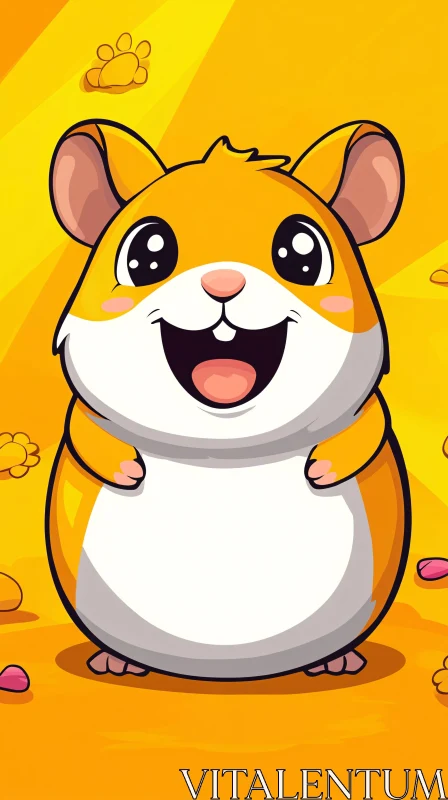 AI ART Happy Cartoon Hamster