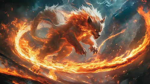 Wolf Ablaze: A Creature of Fire and Fury