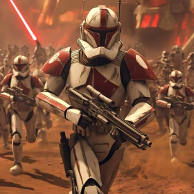 Legion of Troopers Marching into War