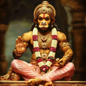Majestic Hanuman in Meditation