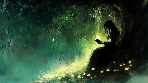 Forest Reader: A Mystical Reading Scene