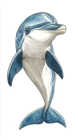 Artistic Dolphin Marine Illustration