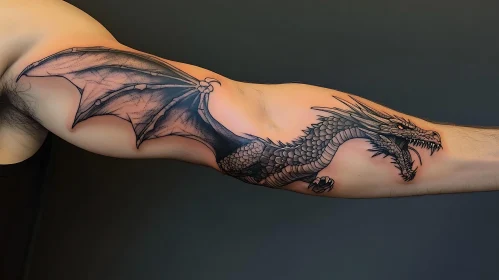 Detailed Dragon Tattoo Design