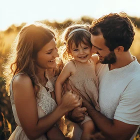 Family Portrait in Golden Light