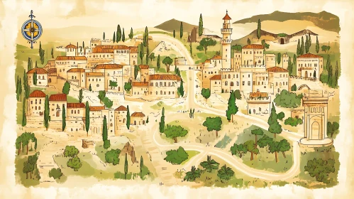 Illustrated Old Town View