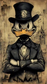 Retro Duck in Vintage Attire