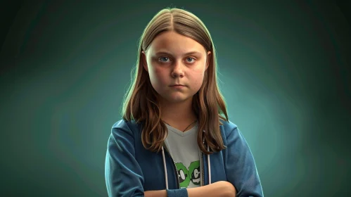 Focused Image of Greta Thunberg