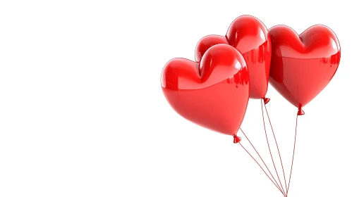 Floating Red Heart Balloons