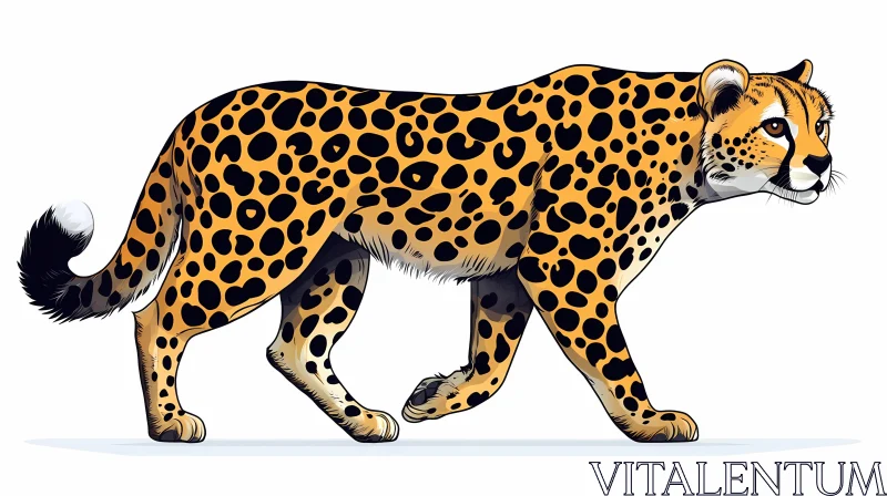 Majestic Cheetah Illustration AI Image