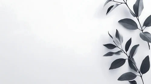 Minimalist Leaf Arrangement on White