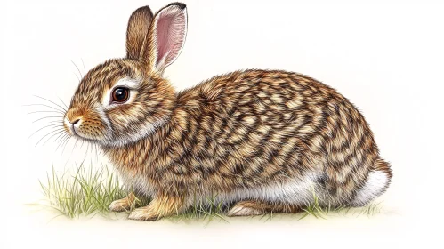 Detailed Rabbit Artwork on Grass