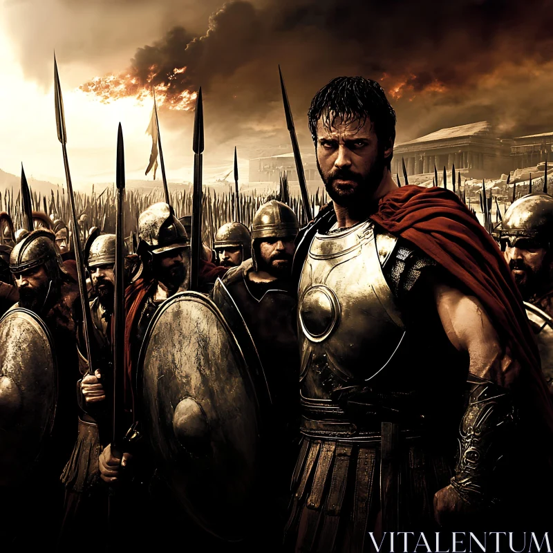 AI ART Phalanx of Spartan Warriors: Ready for Battle