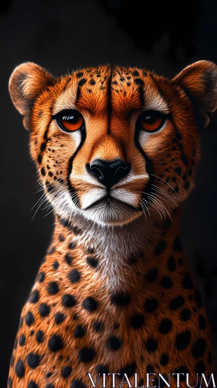 Cheetah Close-Up Art AI Image