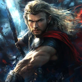 Heroic Figure in Battle Stance
