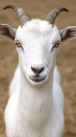 White Goat Face Close-Up