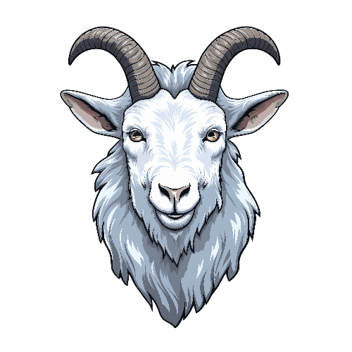 POD Design Friendly Cartoon Goat Head for T-Shirt Printing