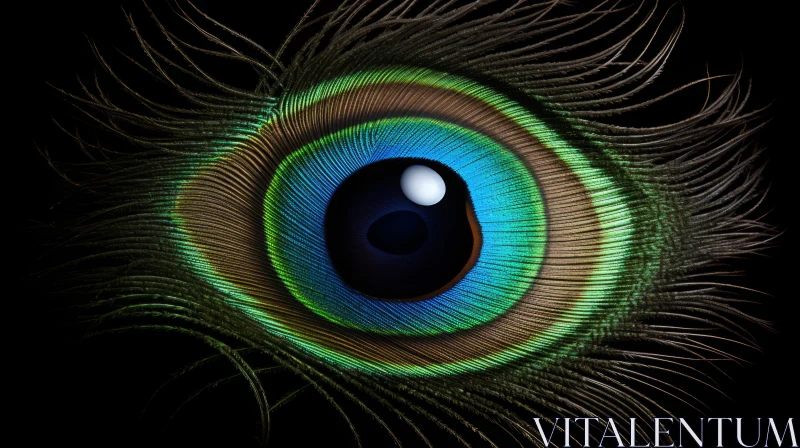 Realistic Peacock Eye - A Study in Chiaroscuro Lighting AI Image