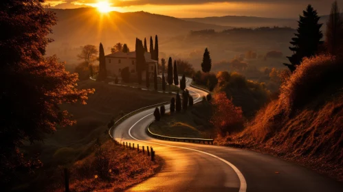 Sunrise Over Tuscany Road: A Rustic Charm