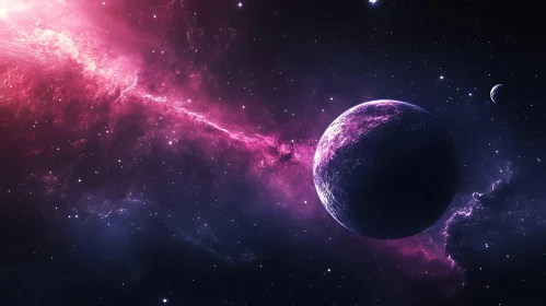 Cosmic Planet in Nebula