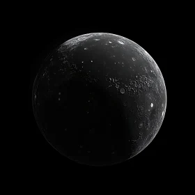 Monochrome Celestial Body with Cratered Surface