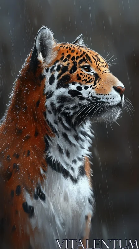 Spotlight on a Rainy Leopard