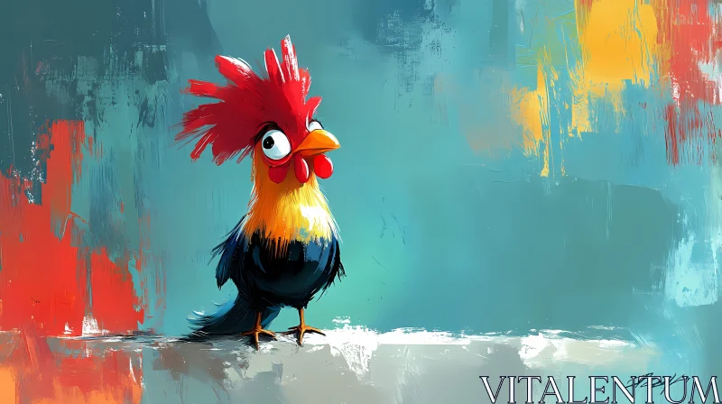 Colorful Cartoon Rooster Illustration