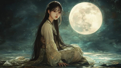 Lunar Woman: A Nighttime Portrait
