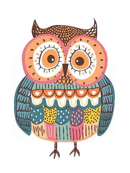 Retro Owl Design for Apparel