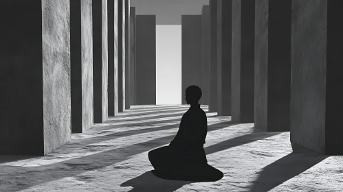Monochrome Meditation Space