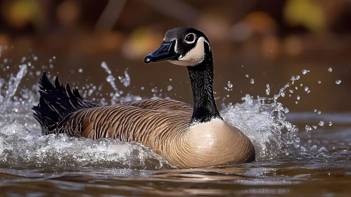 Dynamic Image of Goose Splashing