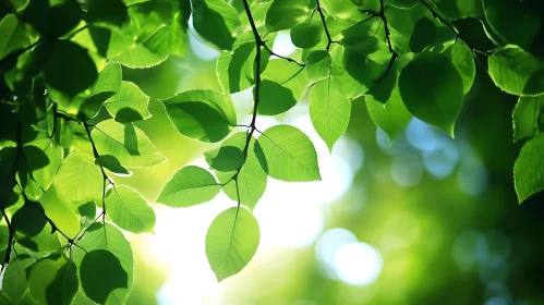 Sunlit Green Leaves