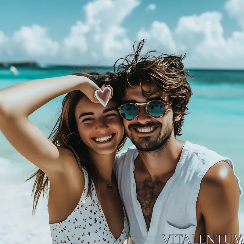Beach Bliss: A Couple's Heartfelt Portrait
