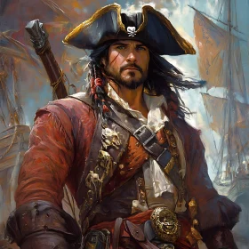 Intense Pirate Commander on the High Seas