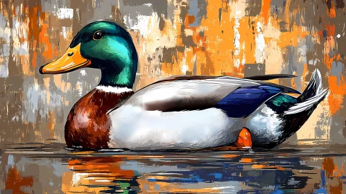 Duck Art with Abstract Background