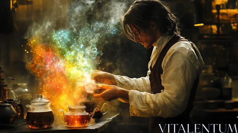 Magical Potion Brewing by Wizard