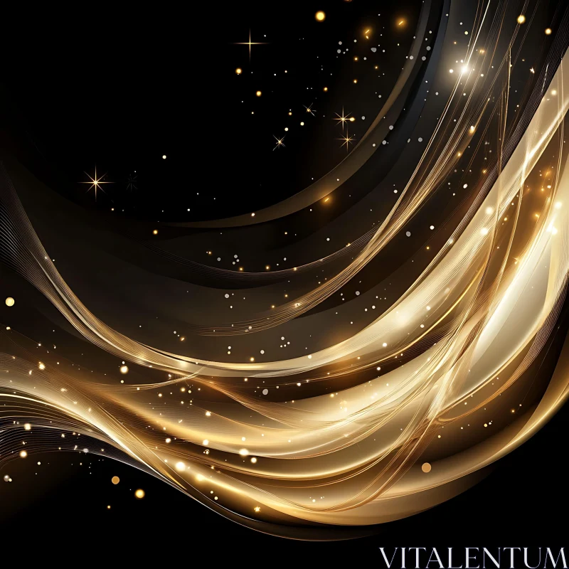 Abstract Gold Sparkles on Black