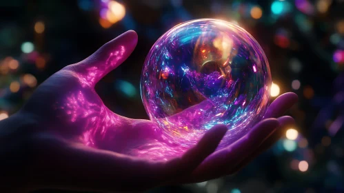 Glowing Sphere Held by Hand